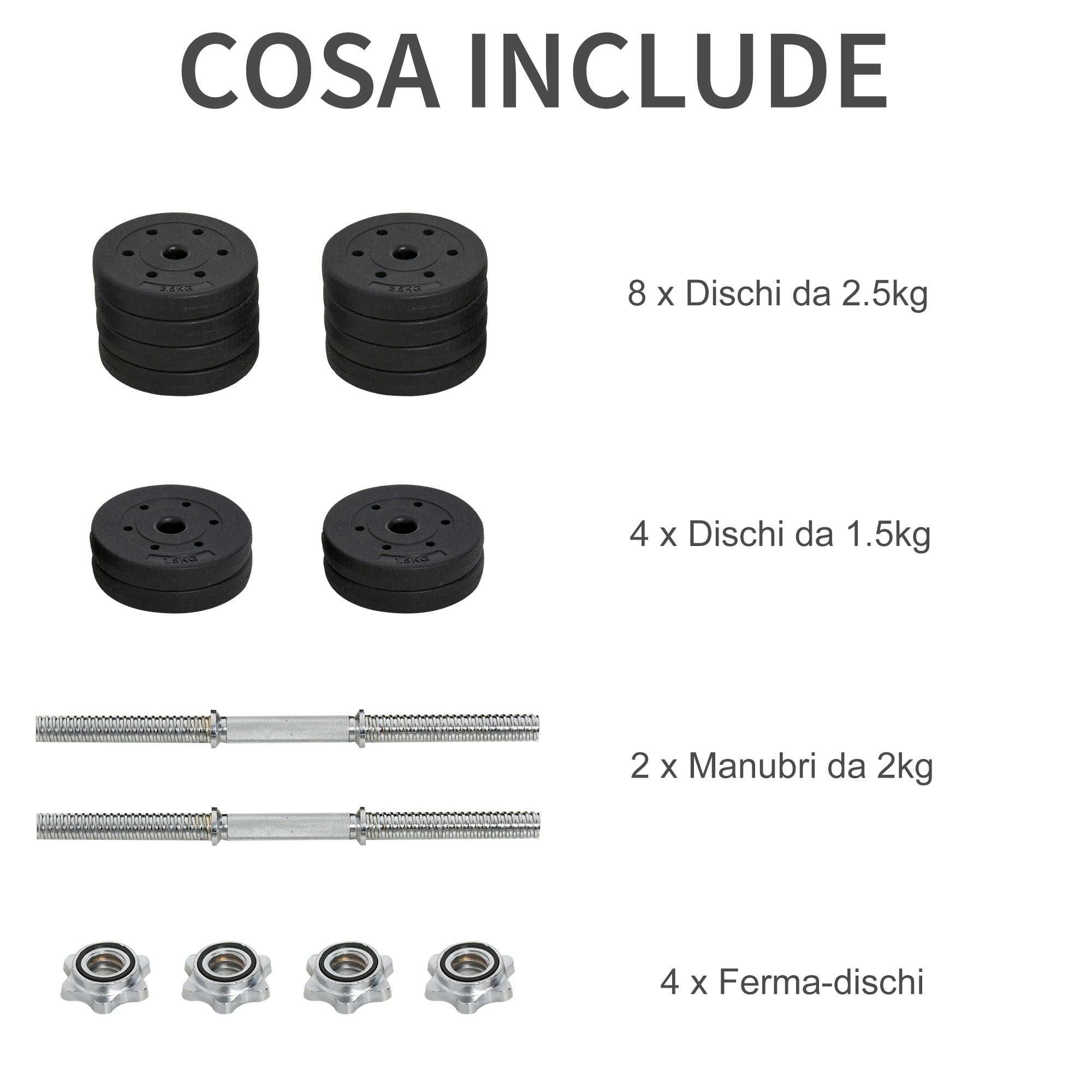 EasyComfort Halterset 30 kg (8×2,5 kg, 4×1,5 kg)