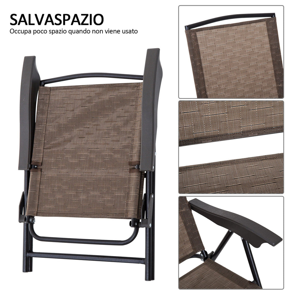 EasyComfort Tavolino tuintafelset 3-delig (tafel Ø60 cm + 2 inklapbare stoelen)