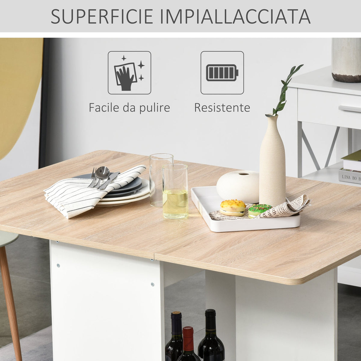 EasyComfort Tavolo Consolle a Ribalta opklapbare tafel 118x80x72 cm