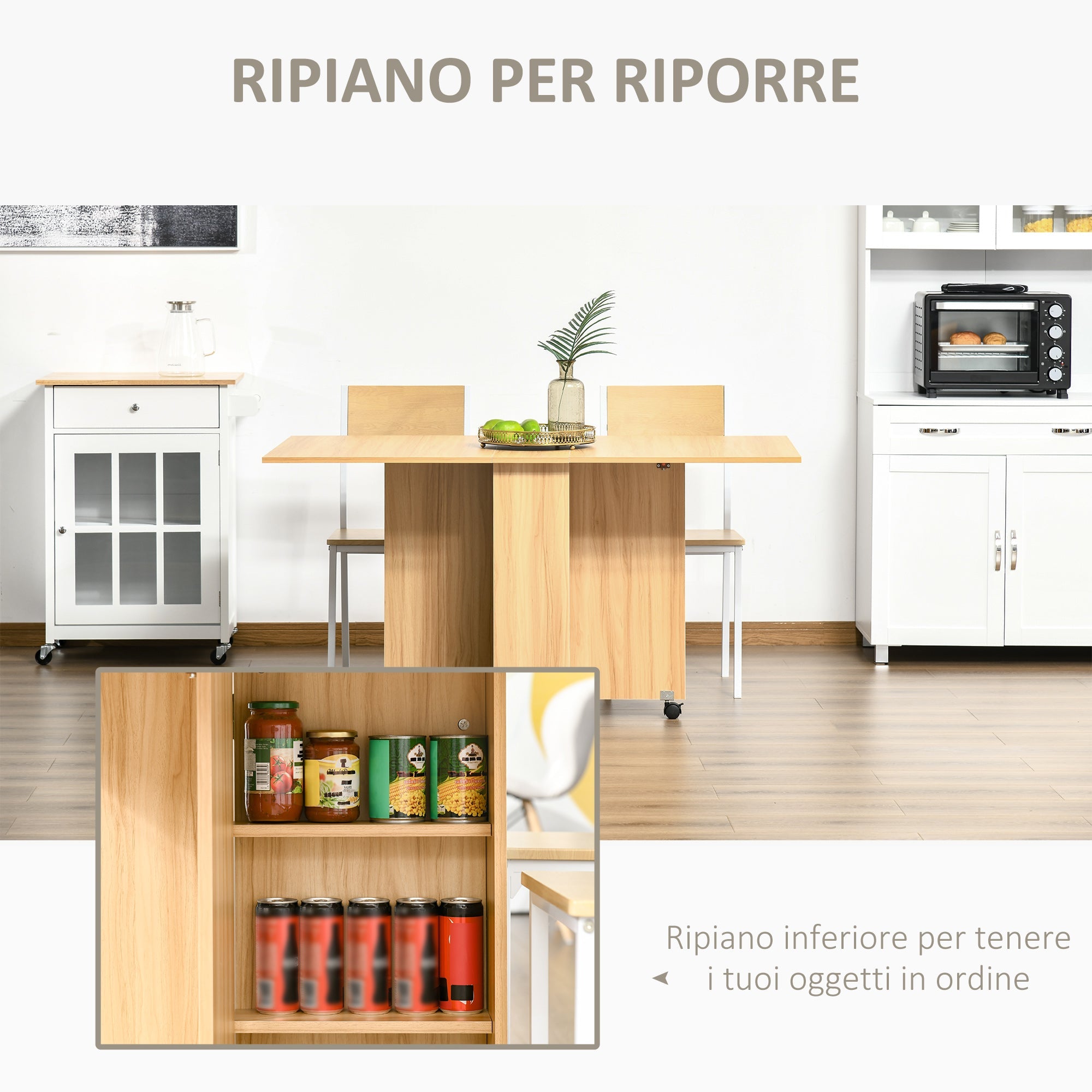 EasyComfort Tavolo opvouwbare eettafel 4-6 personen, 140×80×74 cm