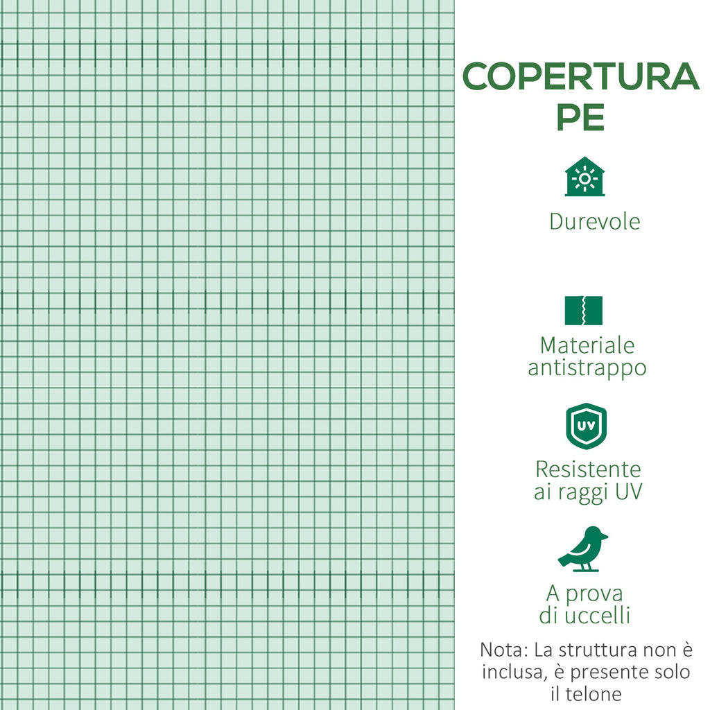 EasyComfort kasdoek PE 3x2x2 m, 6 vensters, oprolbare deur