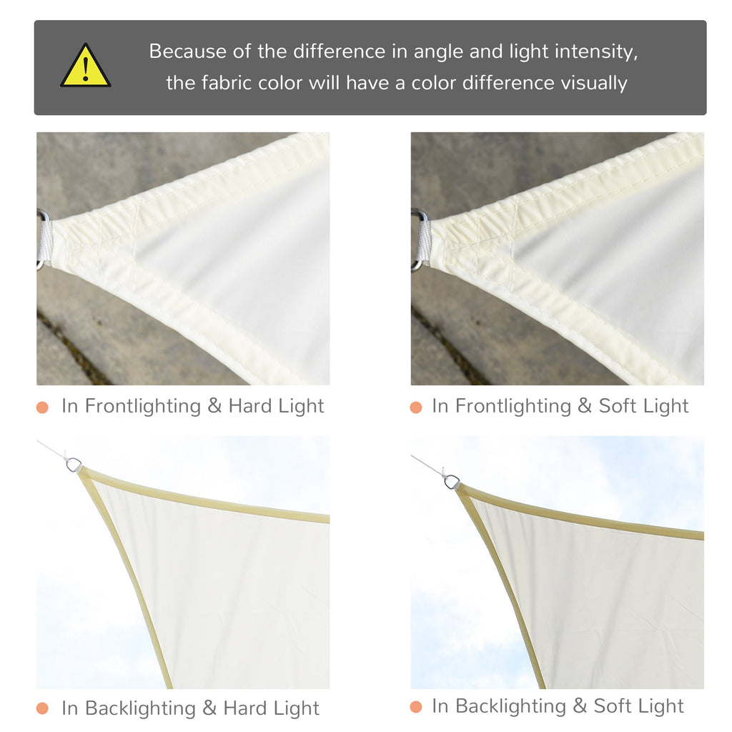 EASYCOMFORT Rectangular Shade Sail 4x6m, Outdoor Awning in Anti-UV Breathable Cream White Polyester