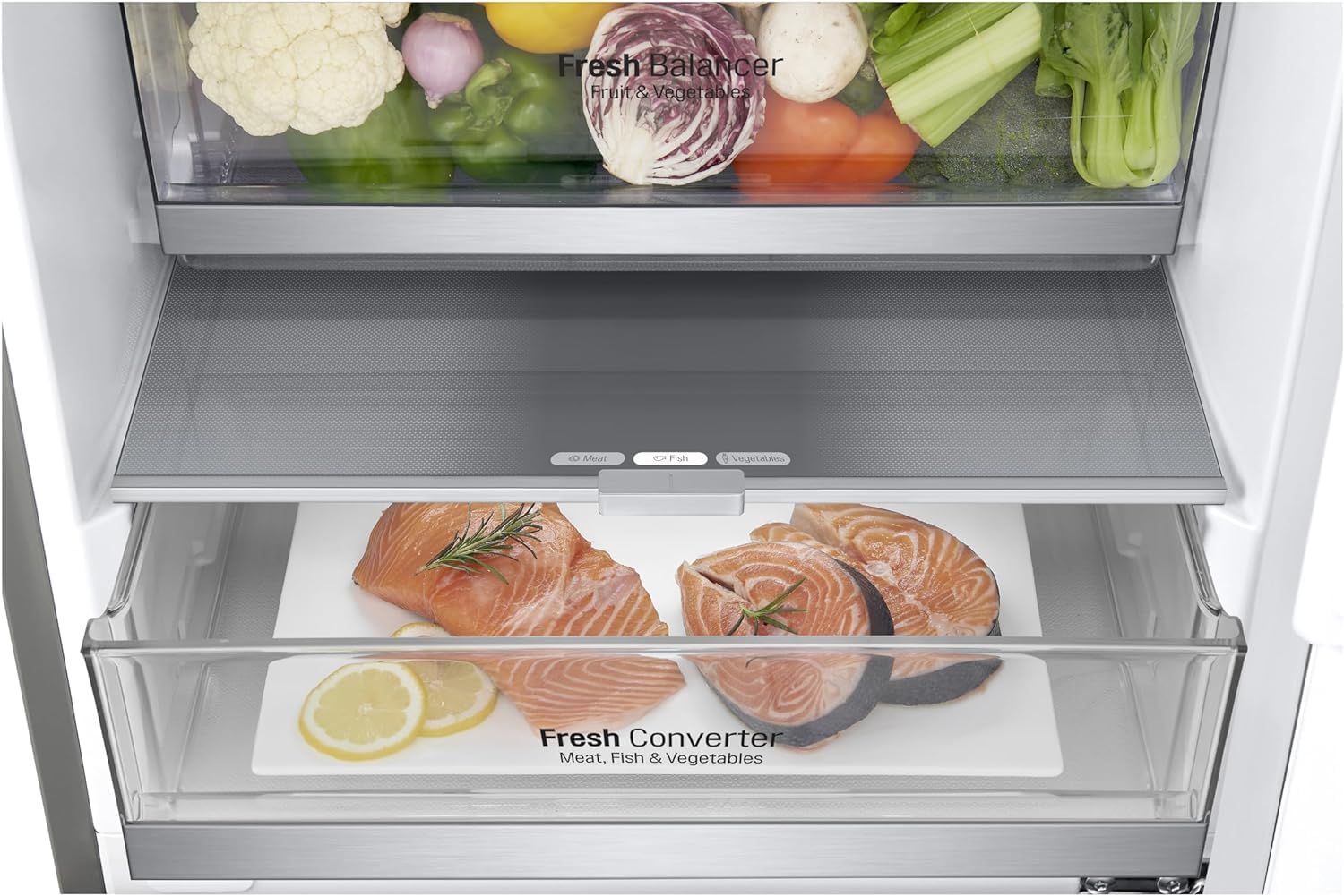 Frigorifero Combinato LG GBB72NSVCN1 384 Litri Classe C (A203xL59,5xP67,5) Total No Frost Inox