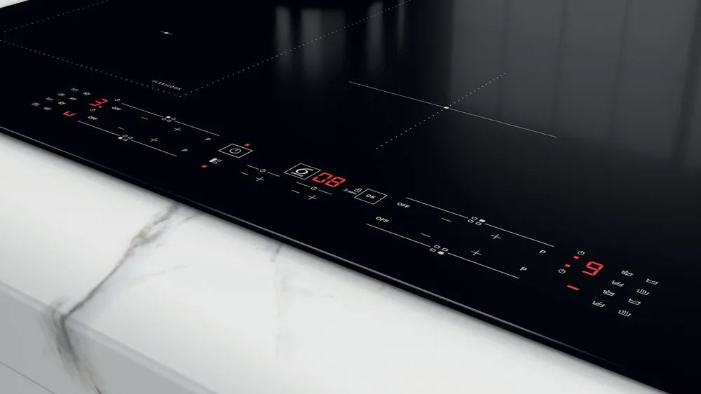 Whirlpool WLB2977NE Induction Hob 4 Burners in Black Glass (WxD): 77x54 FlexiCook Booster WL B2977 NE
