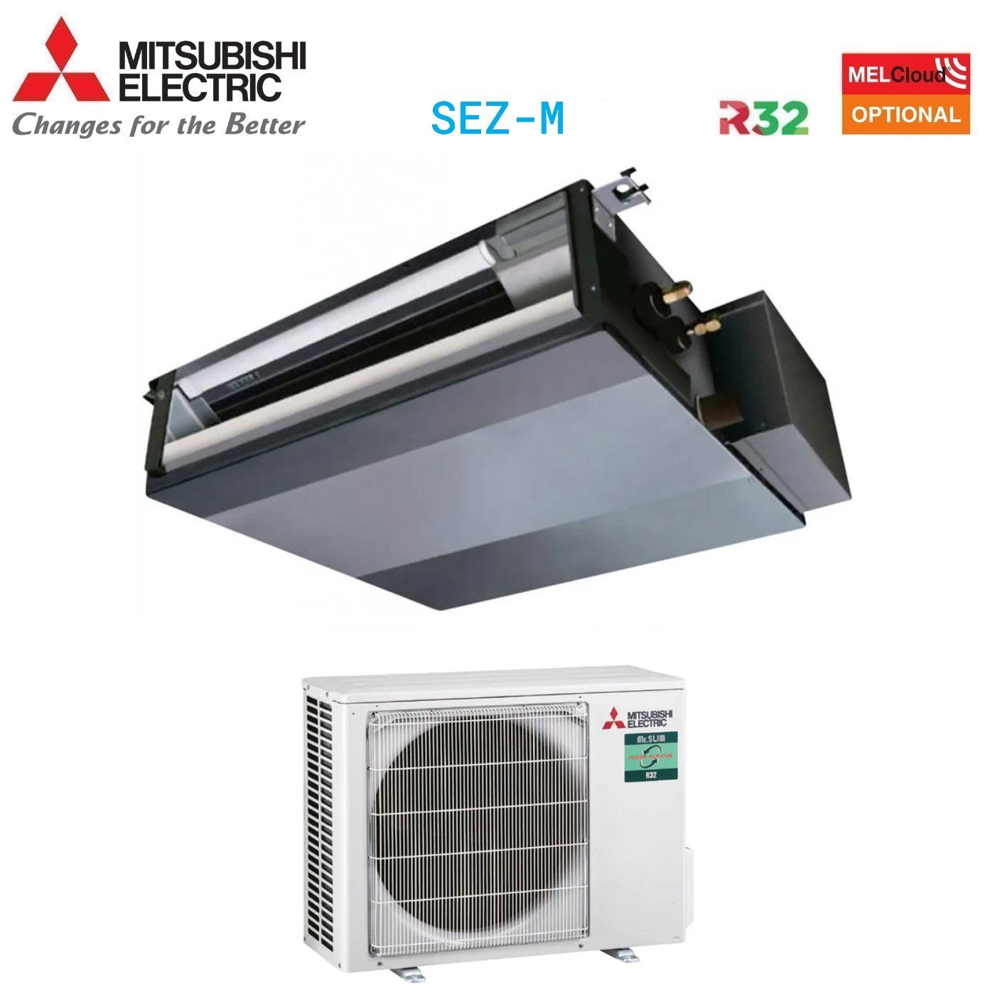 Mitsubishi Electric Air Conditioner Ducted Power Inverter 18000 Btu SEZ-M50DA + PUZ-ZM50VKA R-32 Wi-Fi Optional Class A++/A+