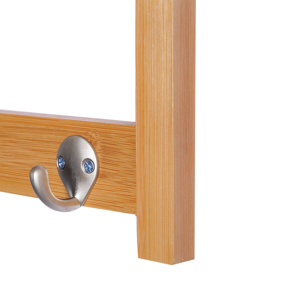 Easycomfort Appendiabiti with Mensola Attaccapanni wall-mounted with Ripiano Bambù 50 × 16 × 17.5cm