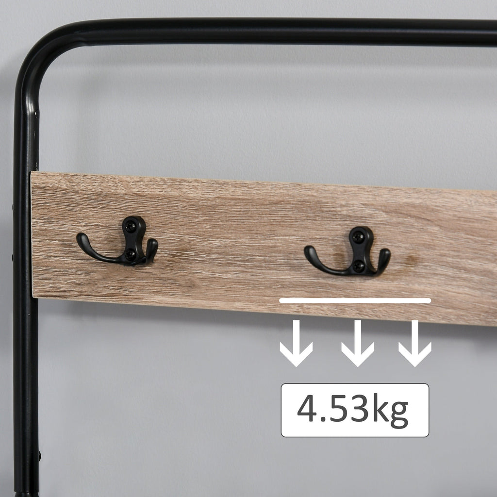 EasyComfort Kapstok met bank en schoenenrek, industrieel 80.5x30x170 cm