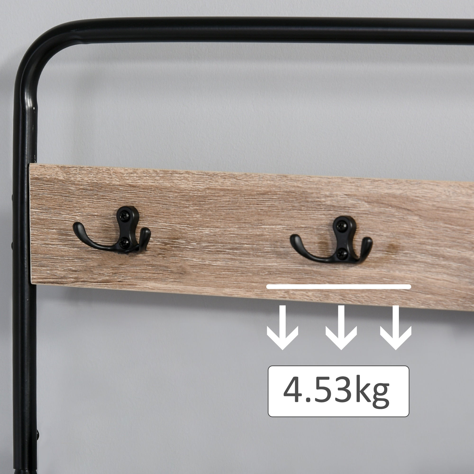 EasyComfort Kapstok met bank en schoenenrek, industrieel 80.5x30x170 cm