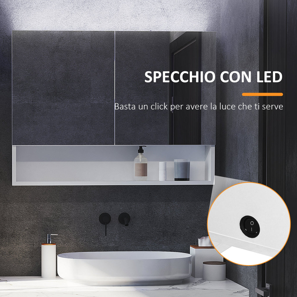 EasyComfort Spiegelkast LED 80x15x60 cm