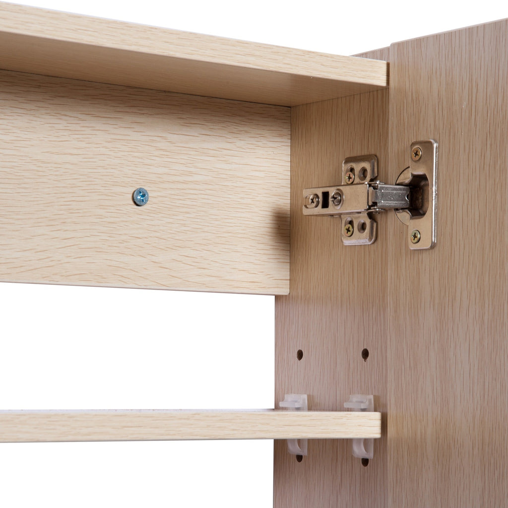 Easycomfort Armadietto Pensile da Bagno wall-mounted with Specchio a 3 Ante e Ripiani Regolabili in Legno 90x60x13.5cm