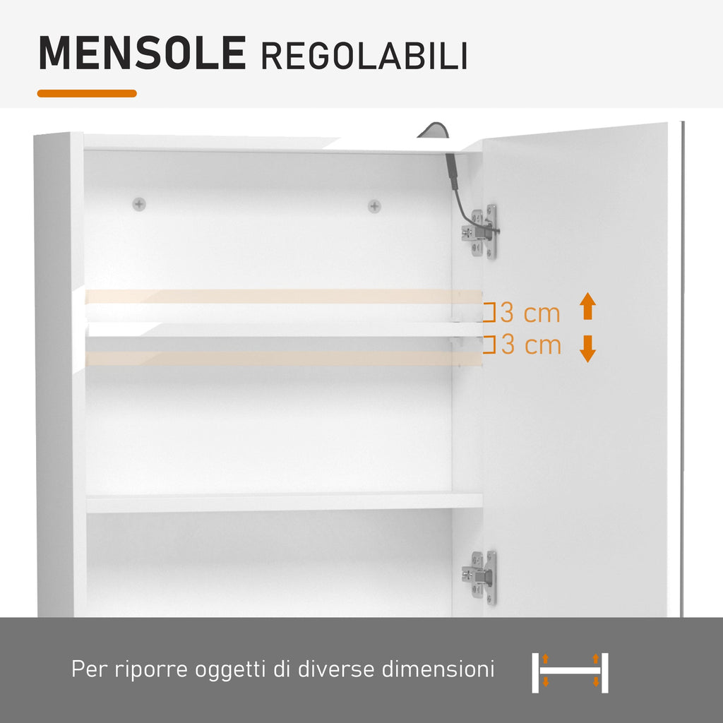EasyComfort Hangend badkamerkast met spiegel en LED 60 x 50 x 15cm