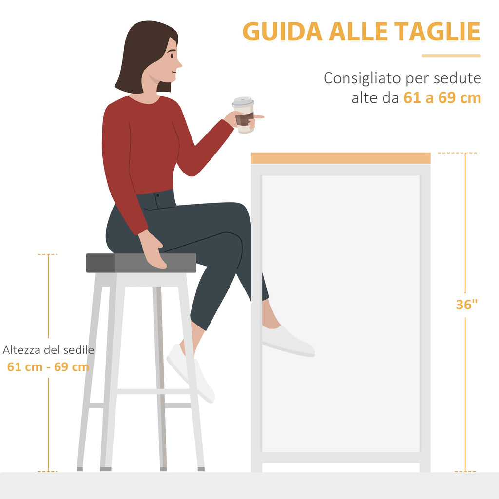 EasyComfort Vouwbare bar industrieel met 3-planken 120x76x91.4 cm