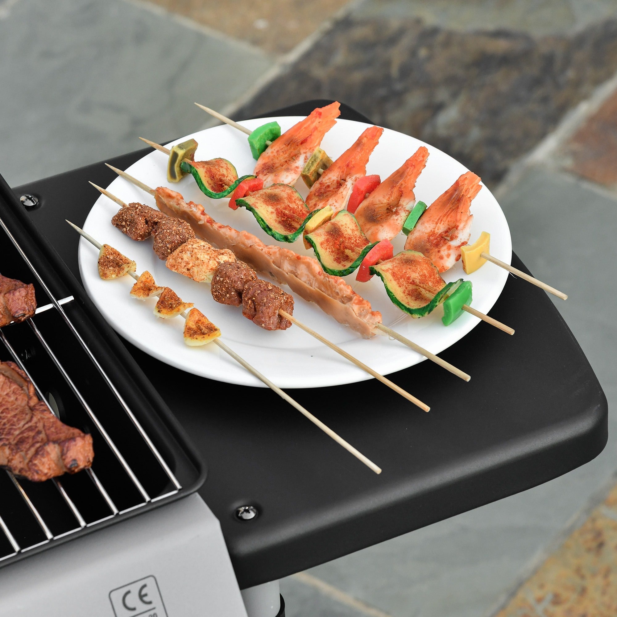 EASYCOMFORT Gas Barbecue with Lid, 5.6kW Burners, BBQ and Wheels, 104x49x99cm