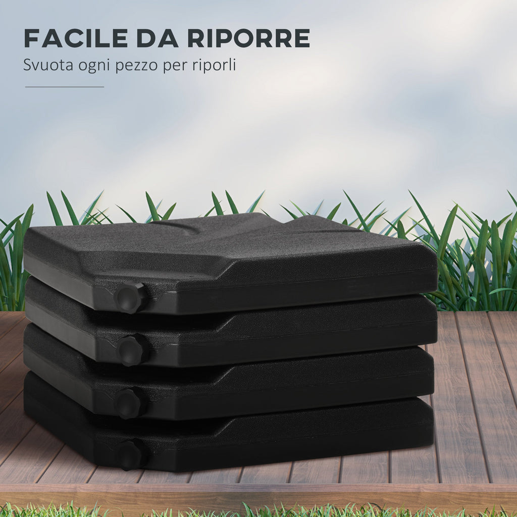 EasyComfort Base 4-delig parasolvoet HDPE, 103x103x8.3 cm (18kg per sect.)