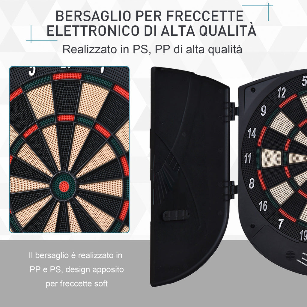 Easycomfort Bersaglio Freccette Elettronico per 8 Giocatori with 6 Freccette, Schermo LCD, 2 Porte e 26 Modalità di Gioco
