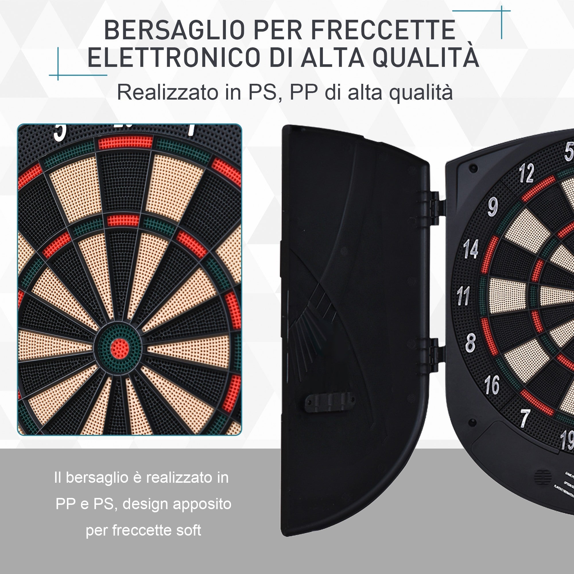 Easycomfort Bersaglio Freccette Elettronico per 8 Giocatori with 6 Freccette, Schermo LCD, 2 Porte e 26 Modalità di Gioco
