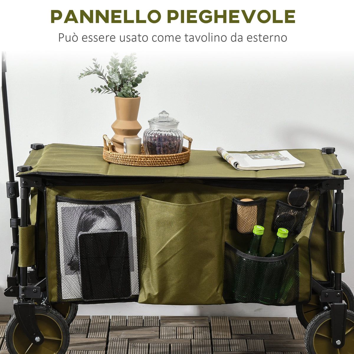 EasyComfort Carrello da Giardino 125L opvouwbare tuinwagen