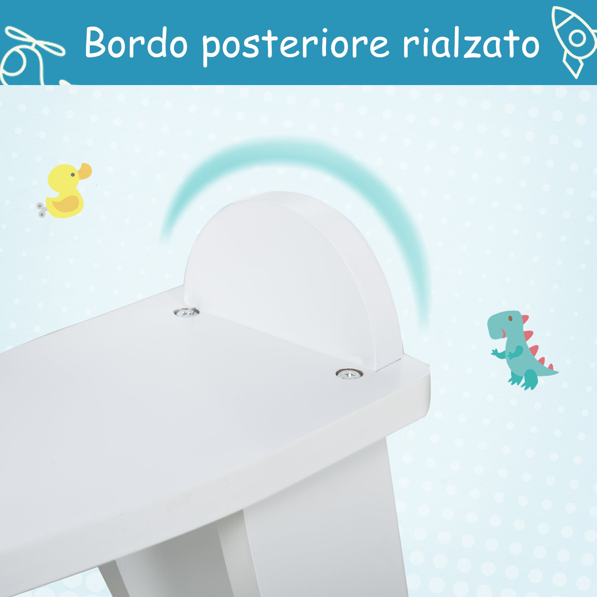 Easycomfort Cavallo a Dondolo Bambini da 1-3 Anni in Legno with Maniglie e Poggiapiedi, 68x26.5x48 cm, white