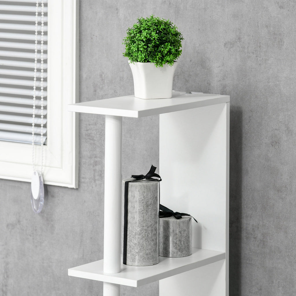 Easycomfort Colonna Bagno with 2 Ripiani e 2 Armadietti, Mobile Alto Salvaspazio 15.2x29.8x118 cm, white