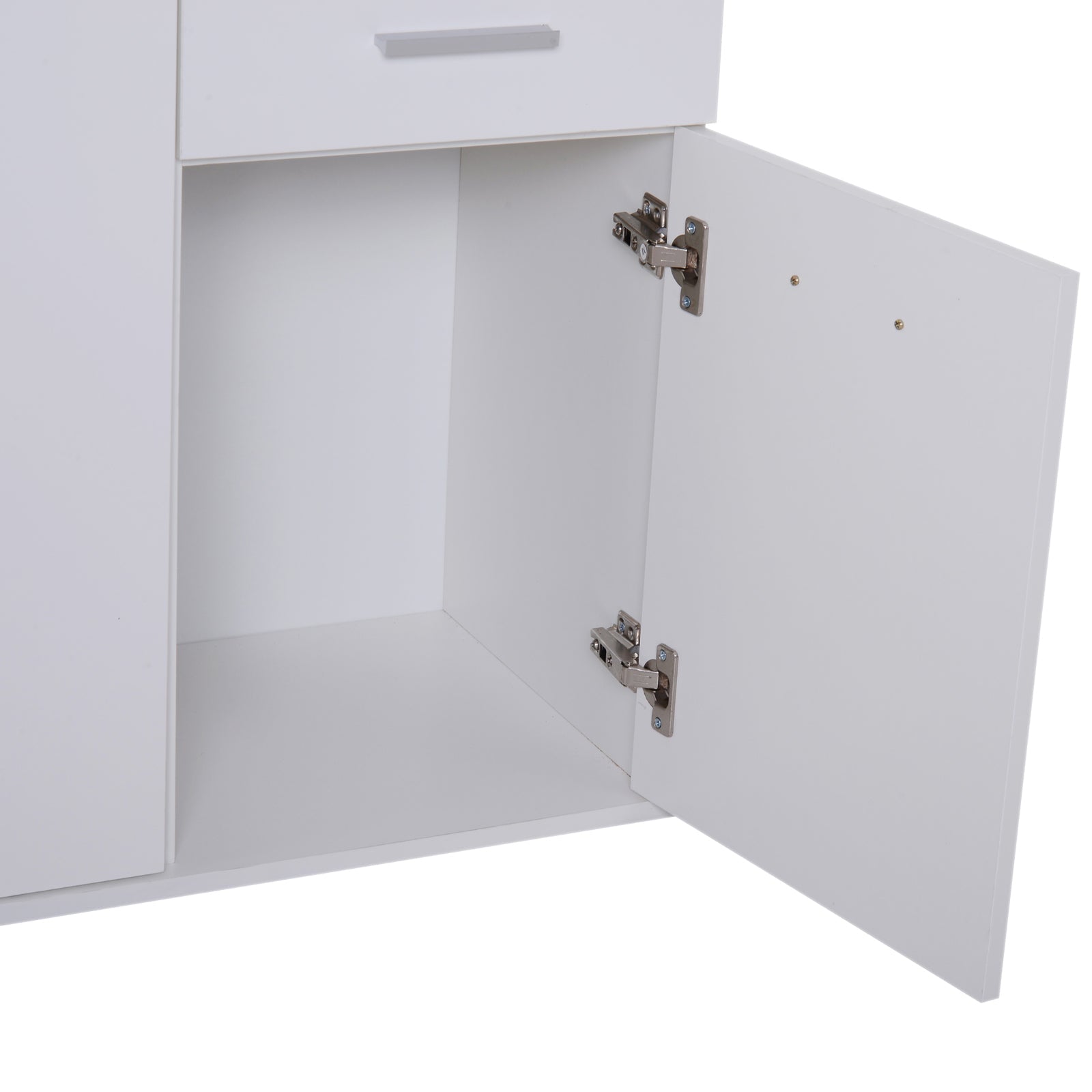 Easycomfort Credenza Soggiorno with 3 Armadietti e 2 Cassetti, Madia Soggiorno Moderna Salvaspazio with Ripiano Regolabile in Legno, 106x35x76 cm, white