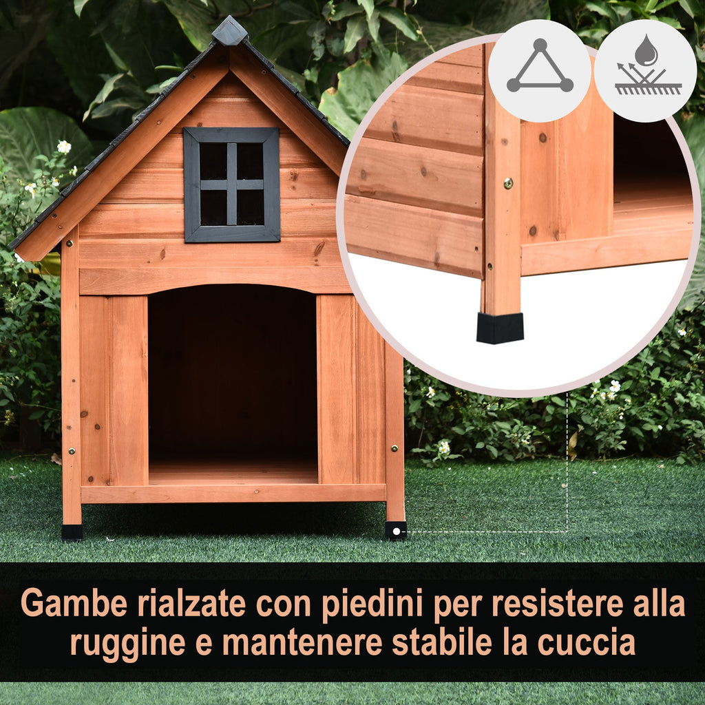 EASYCOMFORT Raised Kennel for Dogs up to 30 kg in Wood 81.3x91.5x98.5 cm