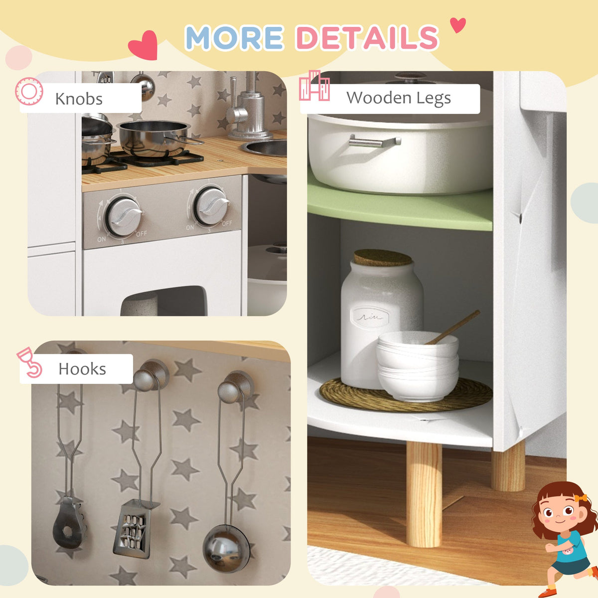 Easycomfort Kinderkeuken met ijsmachine en accessoires 84x34x89 cm