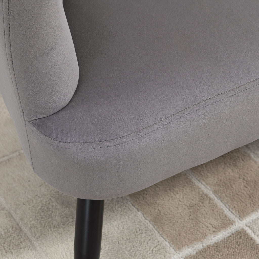 EasyComfort Divano 2-zitsbank fluweel 132x66x80 cm, grijs