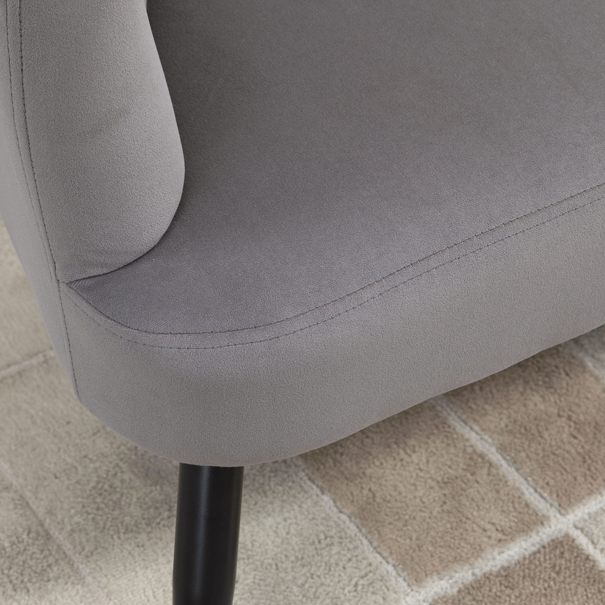 EasyComfort Divano 2-zitsbank fluweel 132x66x80 cm, grijs