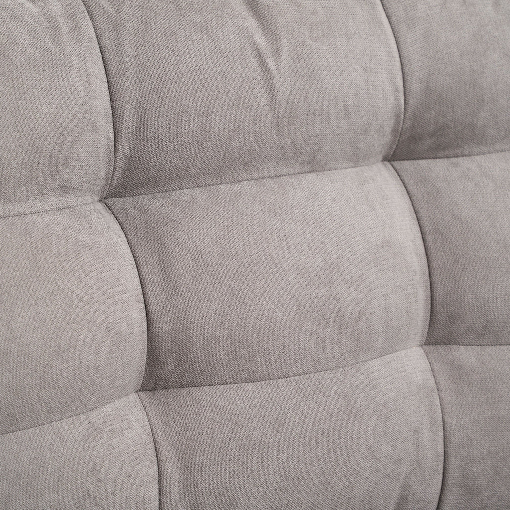 Easycomfort Divano Letto 3 Posti with Chaise Longue Contenitore in Tessuto, 217x134x85cm, Grigio