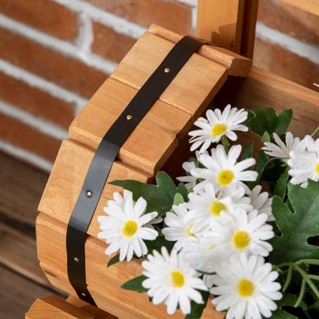Easycomfort Fioriera da Esterno a Mezza Botte in Legno d'Abete with Design Verticale Rialzato, 45x45x80 cm