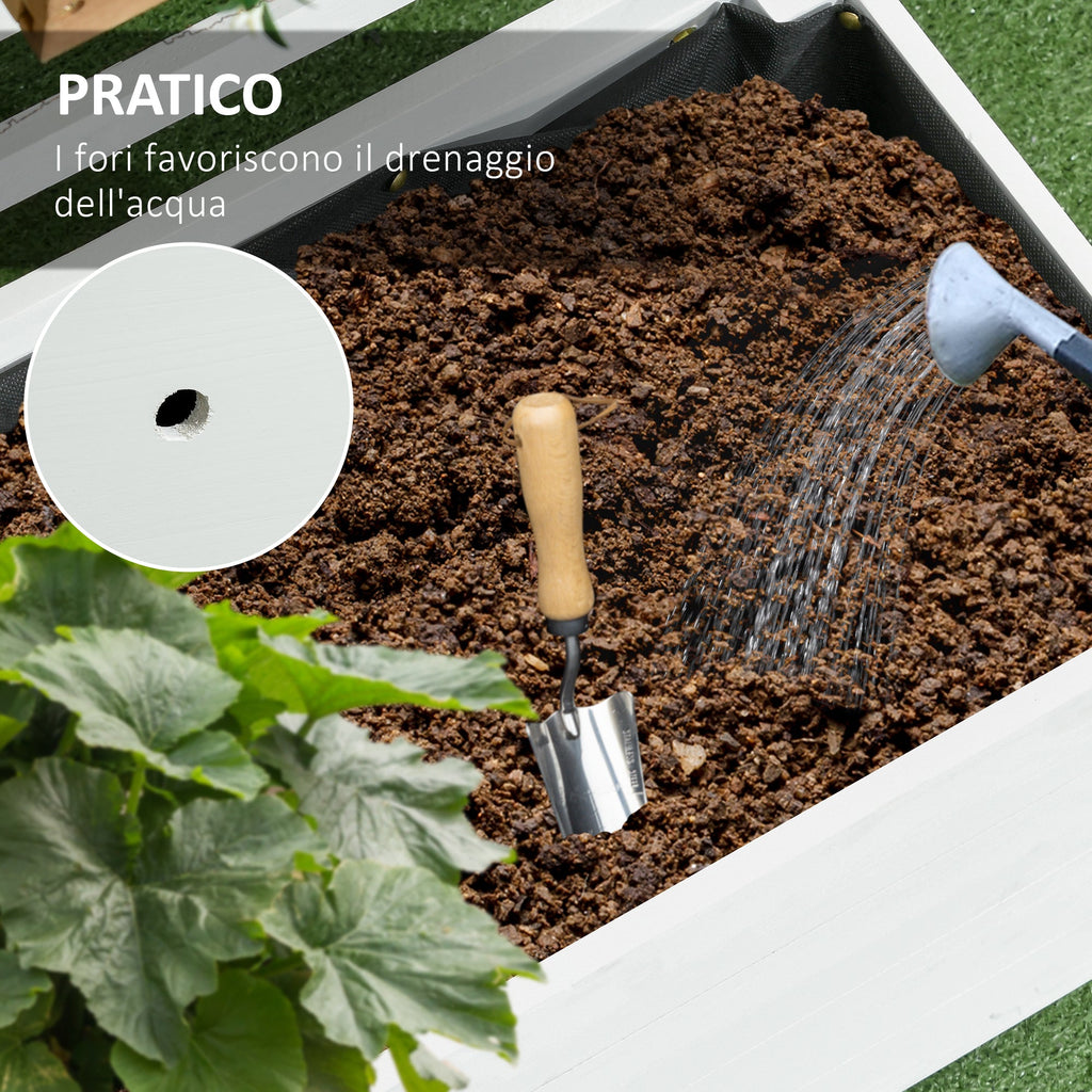 Easycomfort Fioriera Verticale with 4 Ruote e Traliccio per Piante Rampicanti in Legno, 76x30x155cm, white