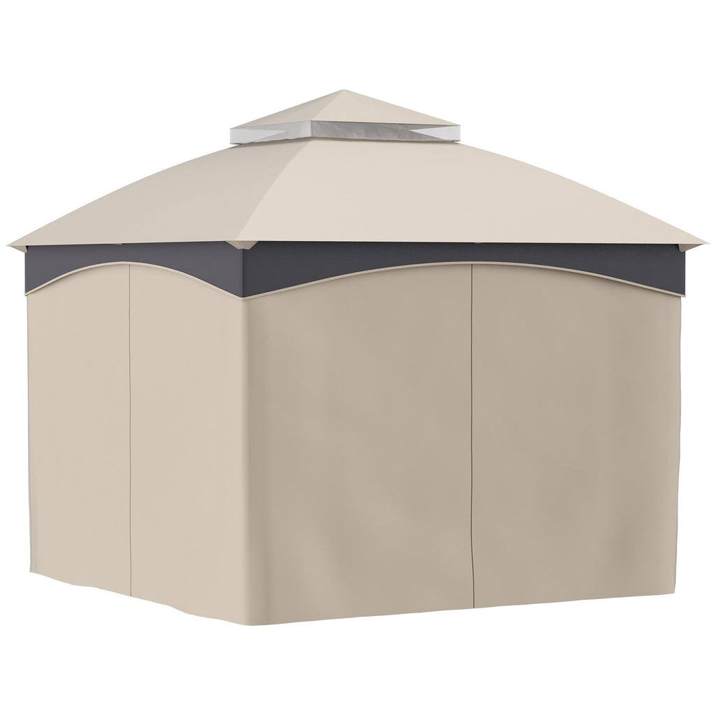 EasyComfort Gazebo 3x3 m met dubbel dak en zijgordijnen