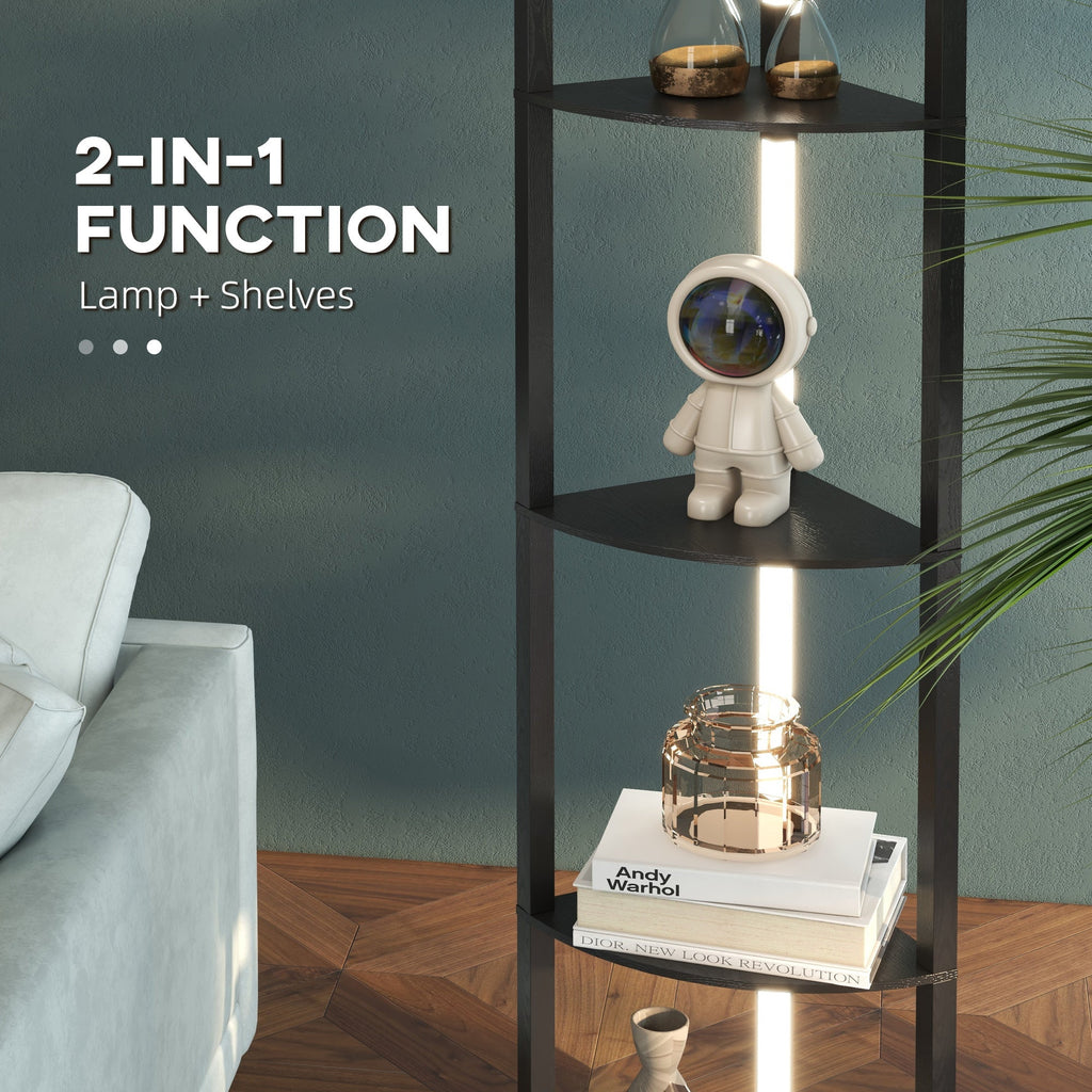 EasyComfort Kolom-vloerlamp MDF, 4 planken, LED 3000K, 41x29.5x163.5 cm