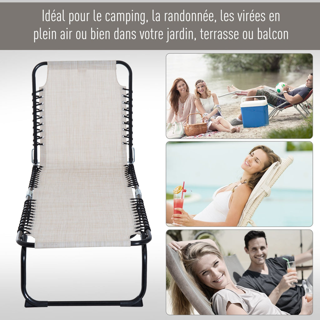 Easycomfort Lettino Prendisole in Acciaio e Tessuto Traspirante with Schienale Reclinabile, 197x58x30 cm