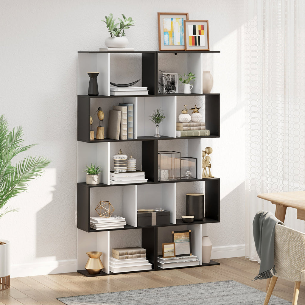 Easycomfort Libreria Moderna 5 Ripiani Pratici Finitura Eccellente, Superficie Liscia e a Prova di Umidità in Legno Truciolato black 60×24×184.5cm