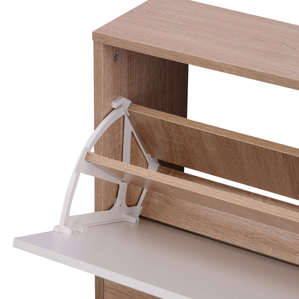 EasyComfort Set 3-delig halmeubel hout - schoenenkast 80x27x46,5 cm