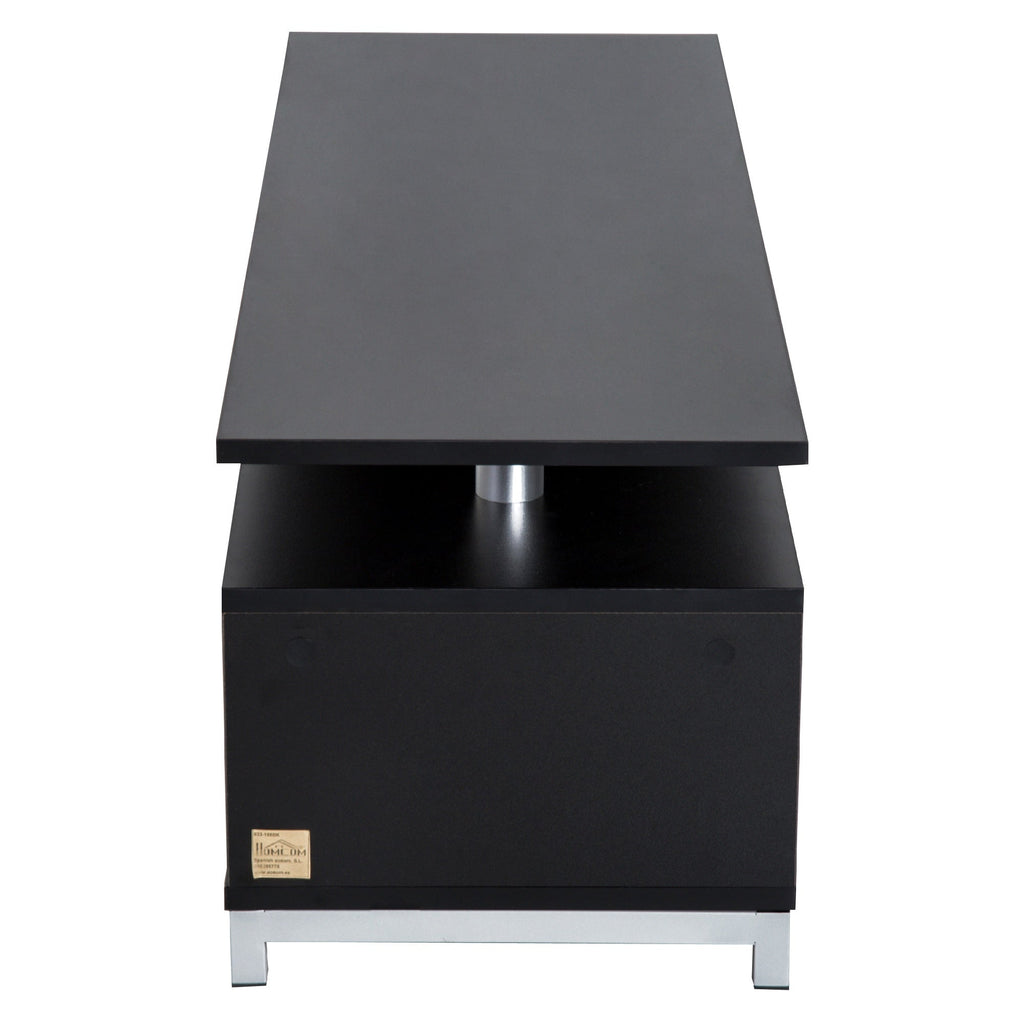 Easycomfort Mobile TV Moderno with Ripiano in Legno, Mobiletto Tavolino Basso da Salotto 114x40x40.5cm, black