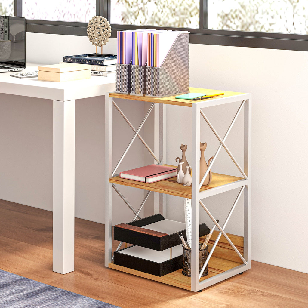 Easycomfort Mobiletto Scaffale per Soggiorno Cucina, Bagno 3 Ripiani Salvaspazio Legno 40x35x72.5cm