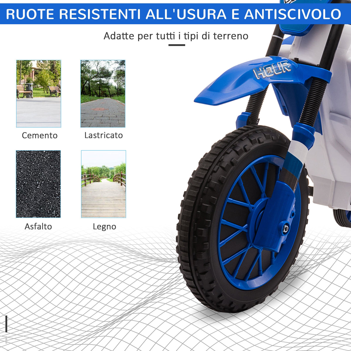 Easycomfort elektrische crossmotor voor kinderen 12V - blauw