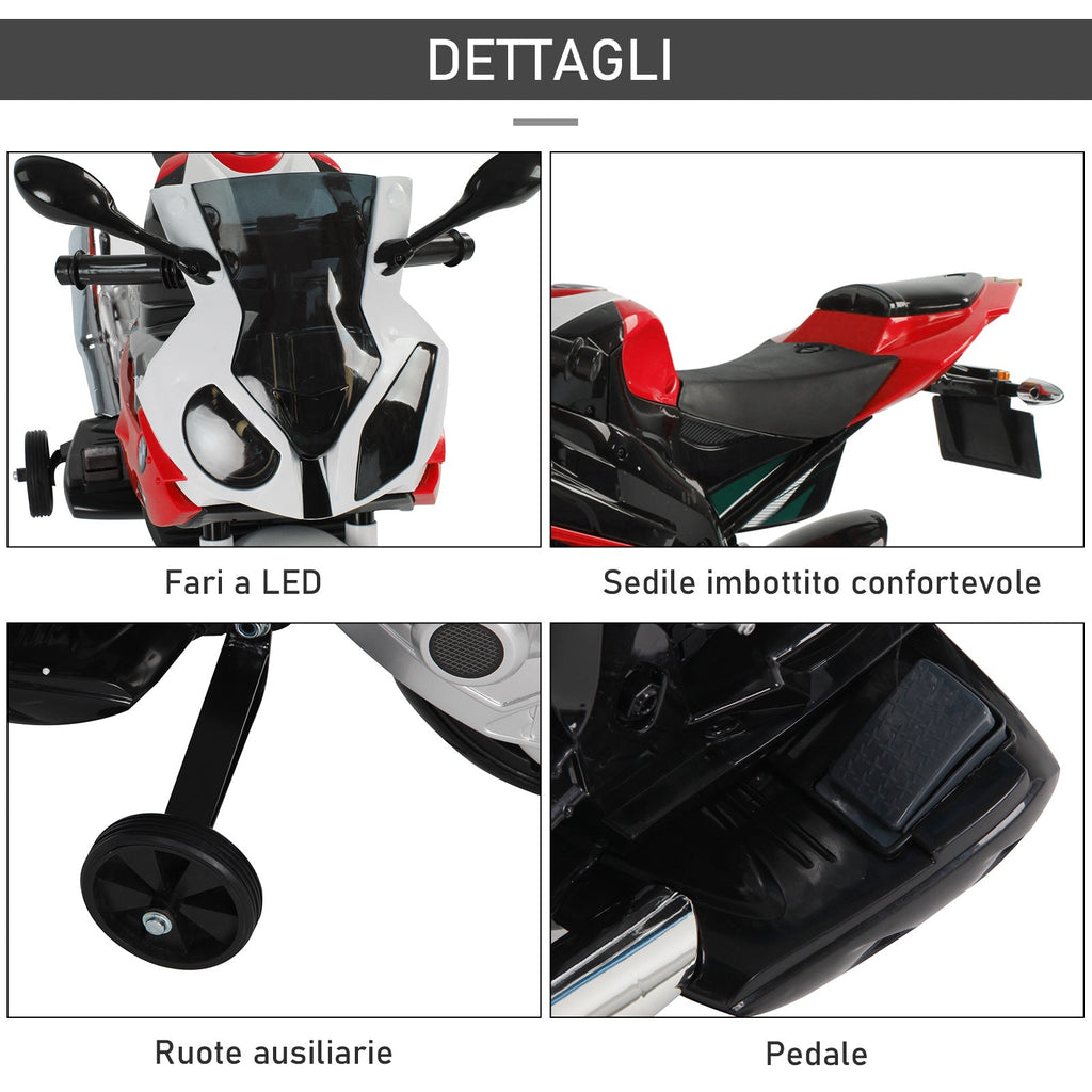 Easycomfort Moto Elettrica per Bambini 3-8 Anni with Licenza BMW, Batteria 12V, Rotelle e Luci, 110x47x69 cm