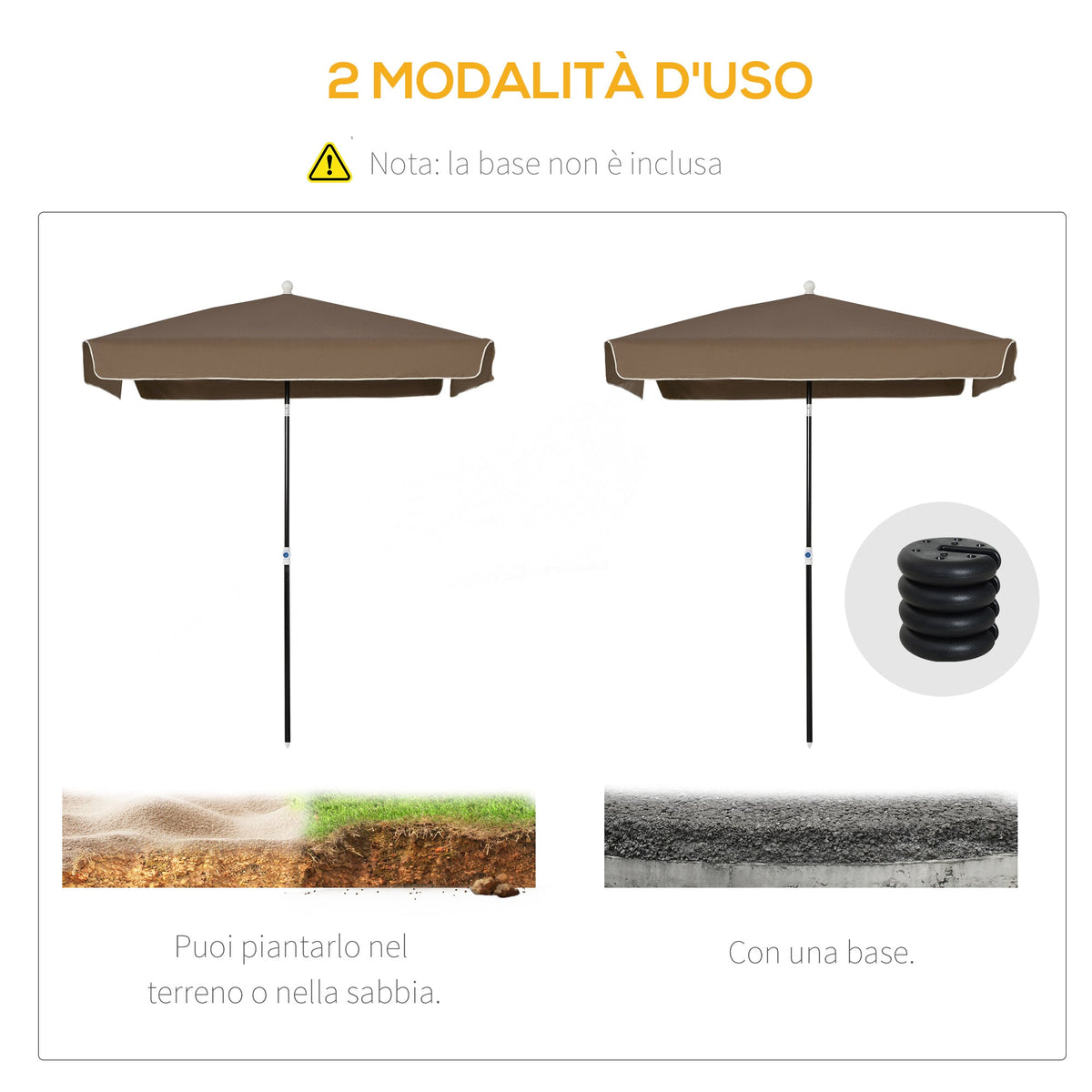EasyComfort 2x2 m vierkante parasol – verstelbaar en draagbaar
