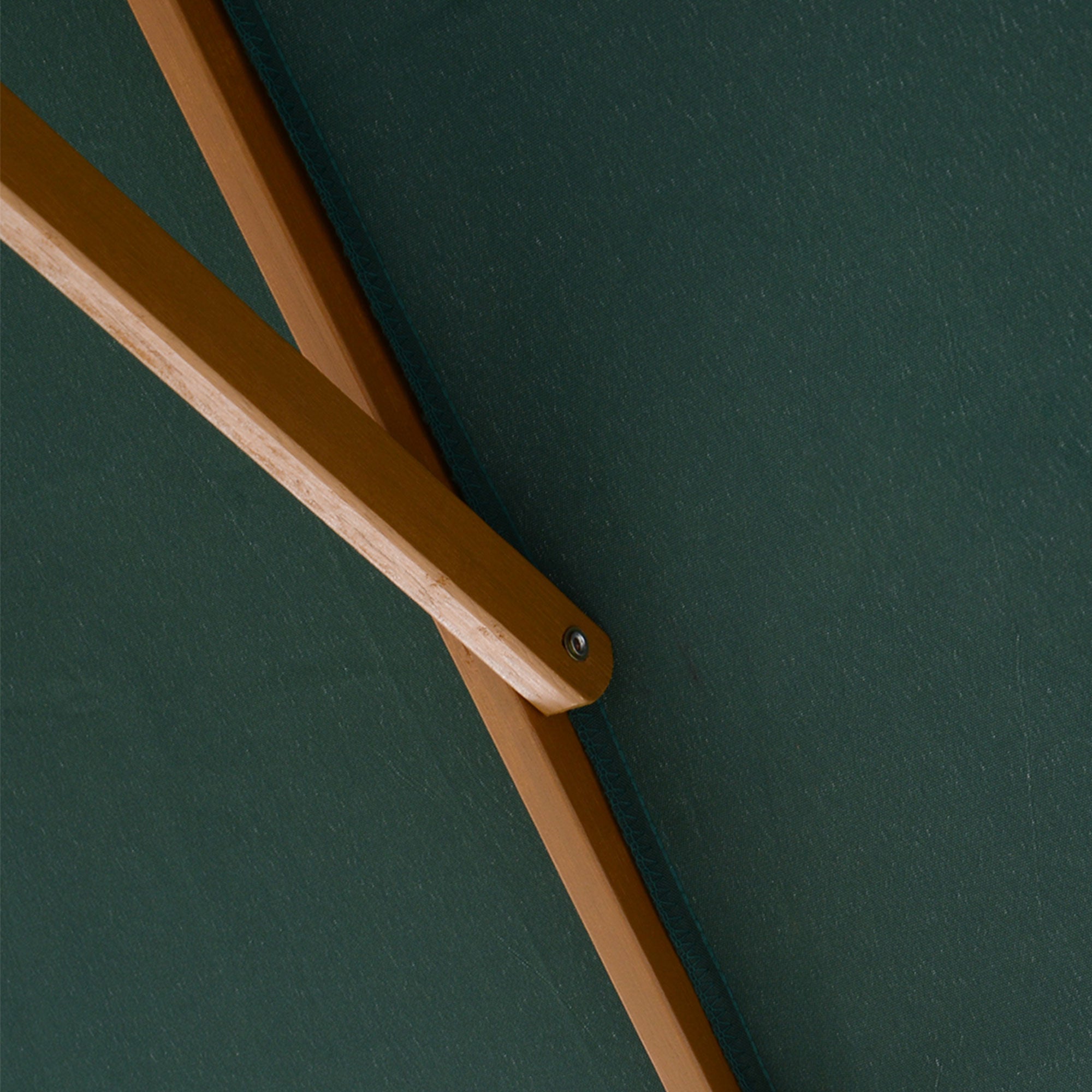 EASYCOMFORT 2x3 m Garden Umbrella in Lacquered Wood and Bamboo with Removable Cover, Dark Green