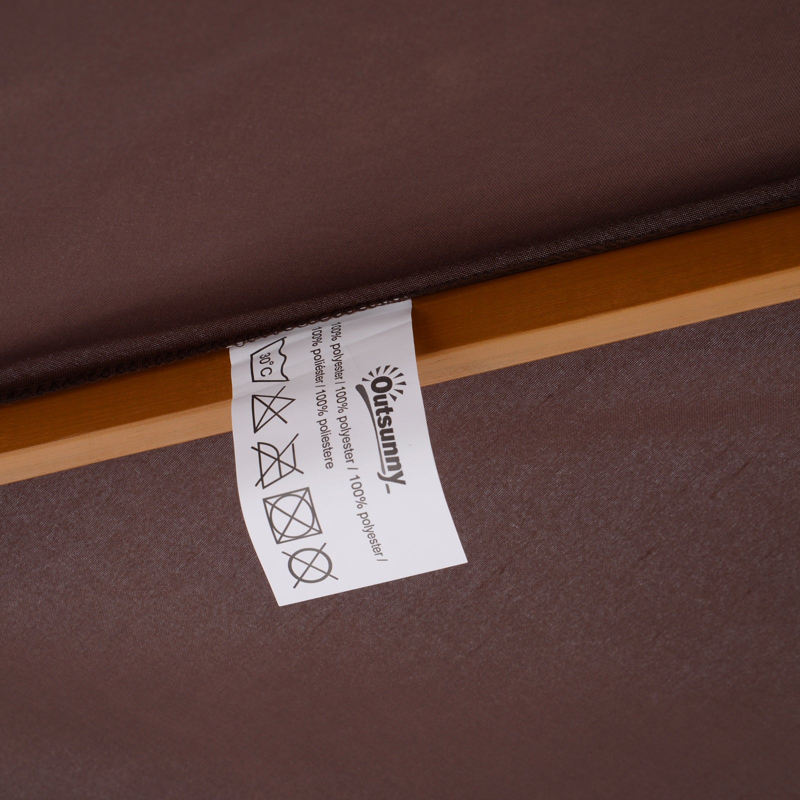 EASYCOMFORT Garden Umbrella 2.5x2.3 m 6 Ribs with Crank, in Wood and Polyester, Brown