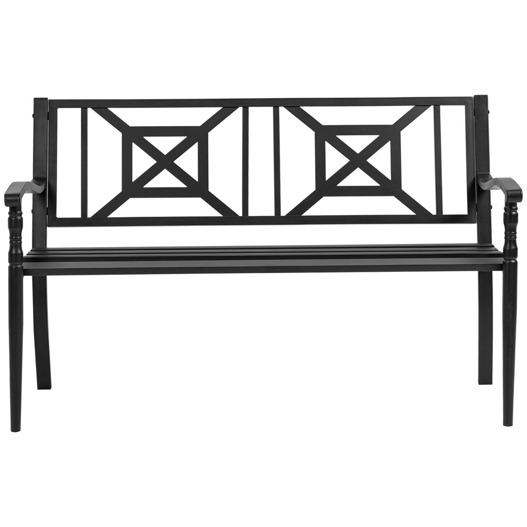 EasyComfort tuinbank staal 2-zits zwart 128x62.5x81.5 cm
