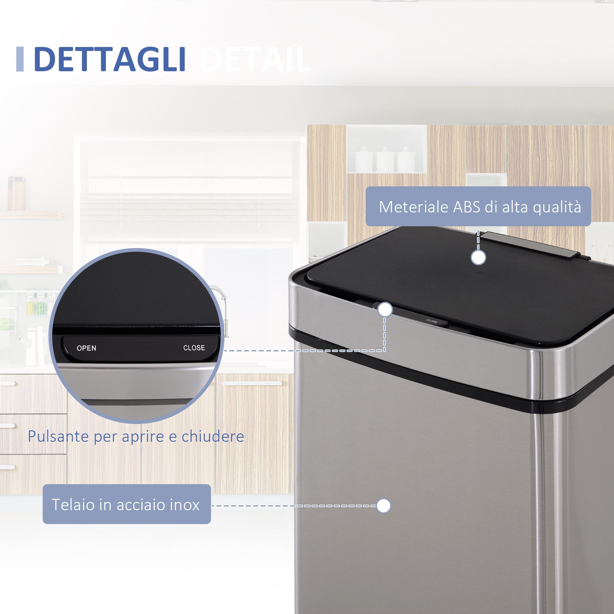 Easycomfort 72L prullenbak met infraroodsensor en 3 compartimenten