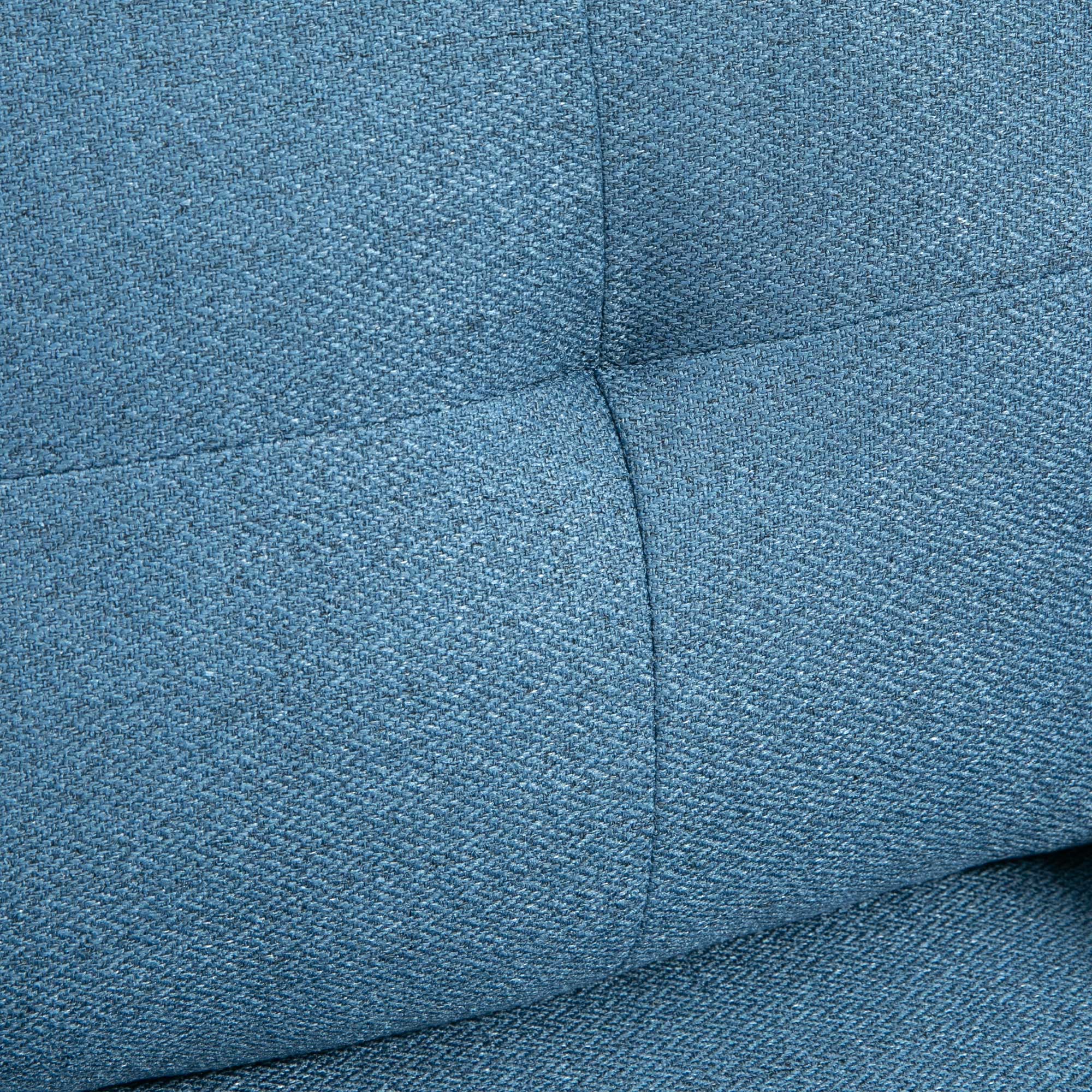 Easycomfort Poltrona Moderna da Soggiorno e Camera da Letto with Seduta Imbottita e Tessuto Effetto Lino, 76x68x80 cm, Blu