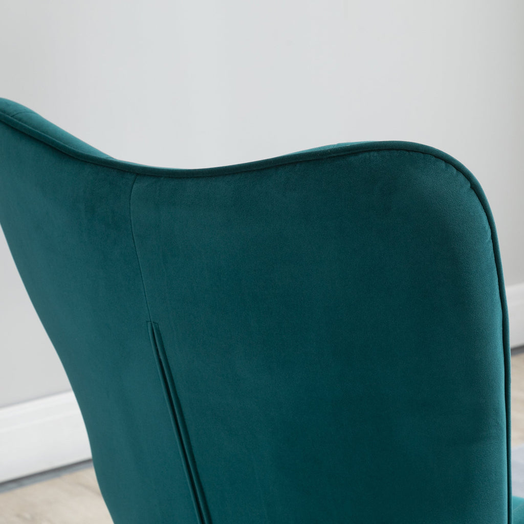 EasyComfort draaifauteuil fluweel, verstelbare hoogte, blauw