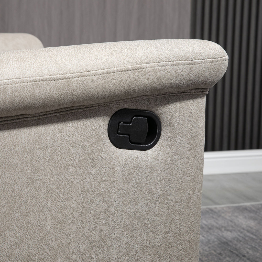 Easycomfort Poltrona Reclinabile Manualmente 135° with Poggiapiedi, Poggiatesta e Braccioli Imbottiti, 78x96x102 cm, Grigio