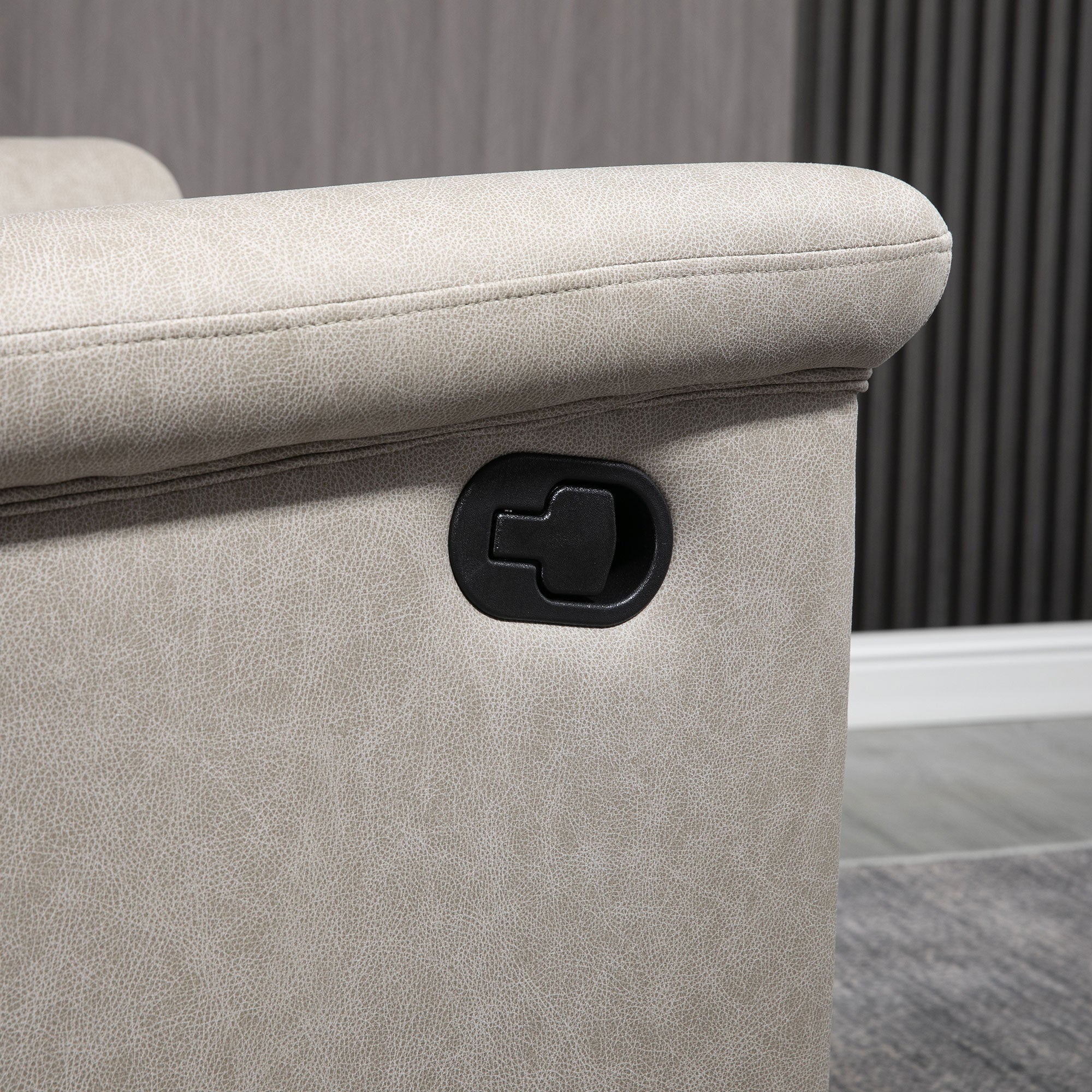 Easycomfort Poltrona Reclinabile Manualmente 135° with Poggiapiedi, Poggiatesta e Braccioli Imbottiti, 78x96x102 cm, Grigio