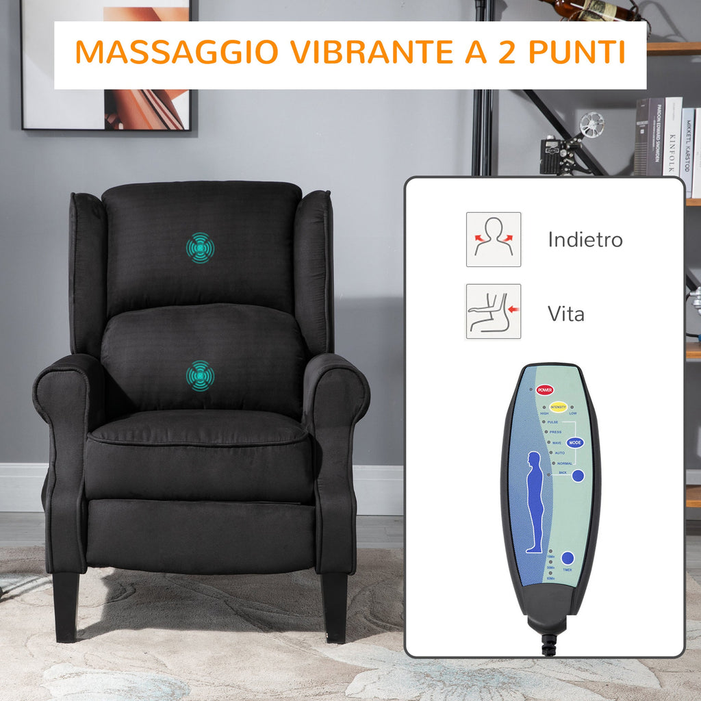 EasyComfort Relax-massagefauteuil met afstandsbediening 78x83x101 cm zwart